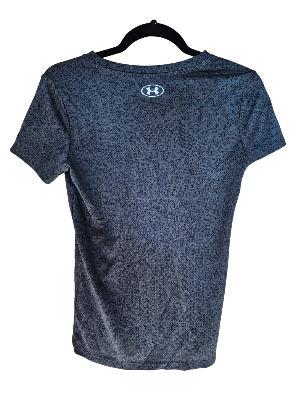 Under Armour Kids Short Sleeve Athletic Tee - Black with Subtle Pattern - Picture 2 of 3